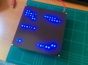 This is the first test with the font. As you can see the lines where too close and the characters had holes in them